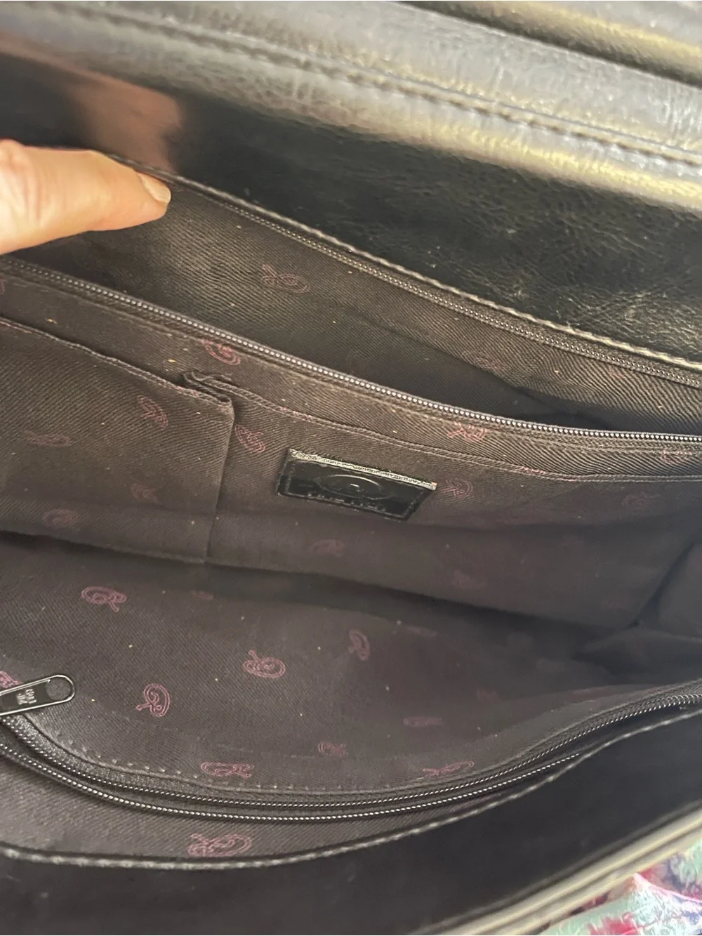 Black UNISEX Flap Top Briefcase-Style Bag-VINTAGE